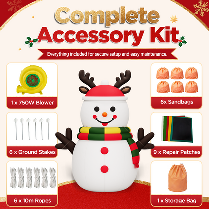 Vibe Giant Inflatable Santa Claus for Outdoor Christmas Decorations-Giant Inflatable Snowman-26FT