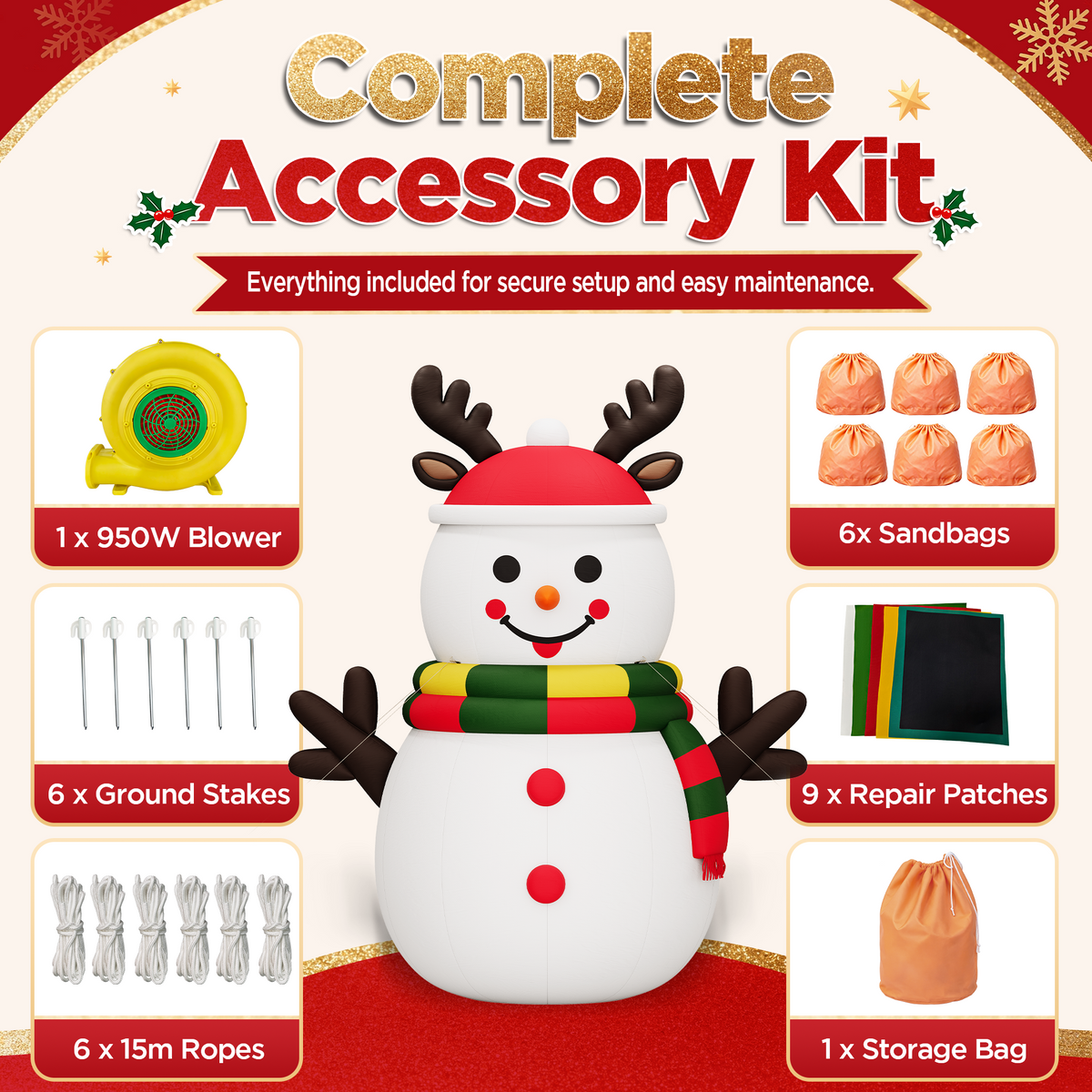 Vibe Giant Inflatable Santa Claus for Outdoor Christmas Decorations-Giant Inflatable Snowman-33FT