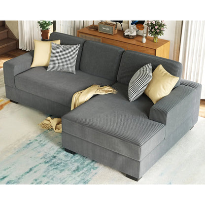 Right Single Chaise Sofa / Corduroy Gray