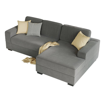 Right Single Chaise Sofa / Corduroy Gray