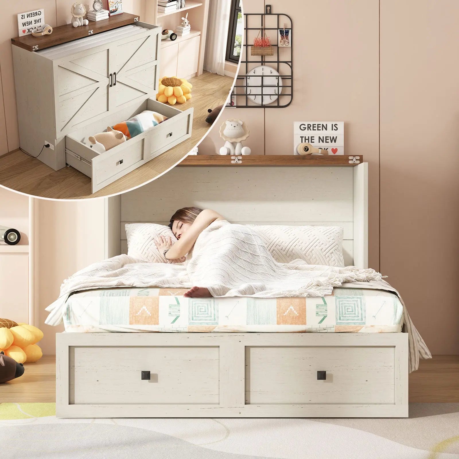 Cabinet murphy bed full online