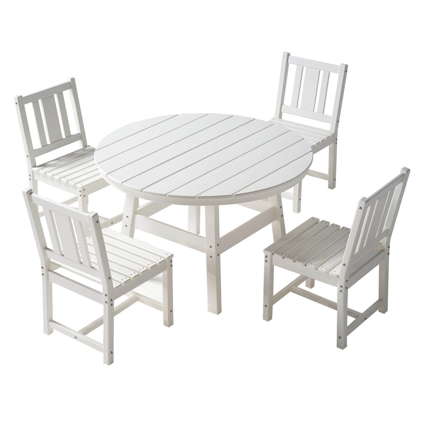 Heath 5-Piece Outdoor Dining Table Set - White