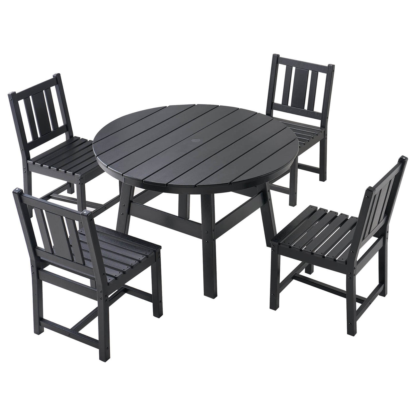 Heath 5-Piece Outdoor Dining Table Set - Black