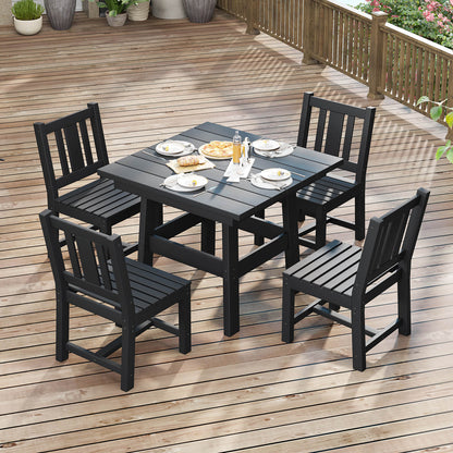 Monaco 5-Piece Outdoor Dining Table Set - Black