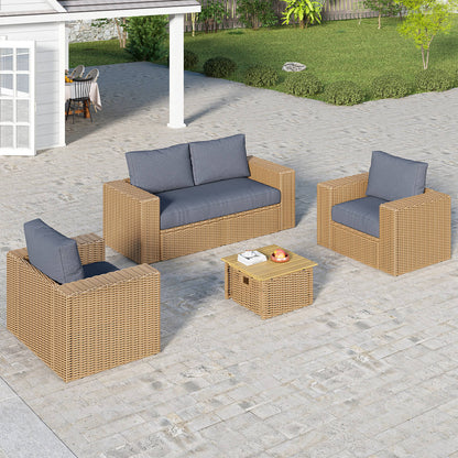 Cypress Outdoor Patio Sectional Set - 4 Seats