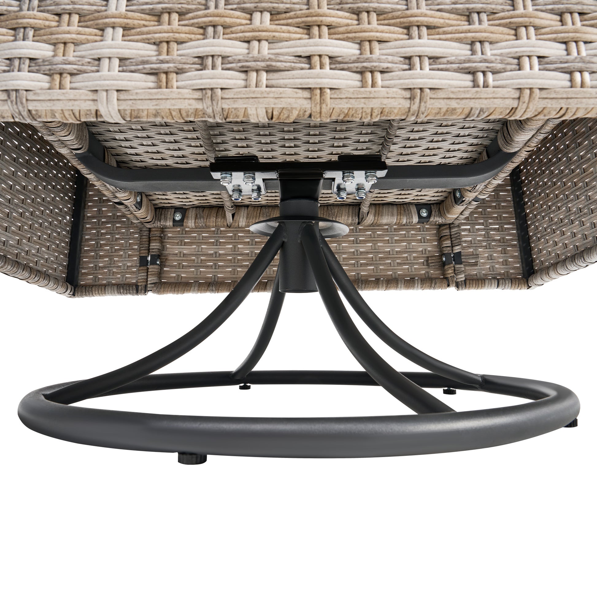 Caelo Wicker Patio Sectional Set 9 PCS - Swivel Glider & Sofa & Storage Table