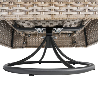 Caelo Wicker Patio Sectional Set 9 PCS - Swivel Glider & Sofa & Storage Table