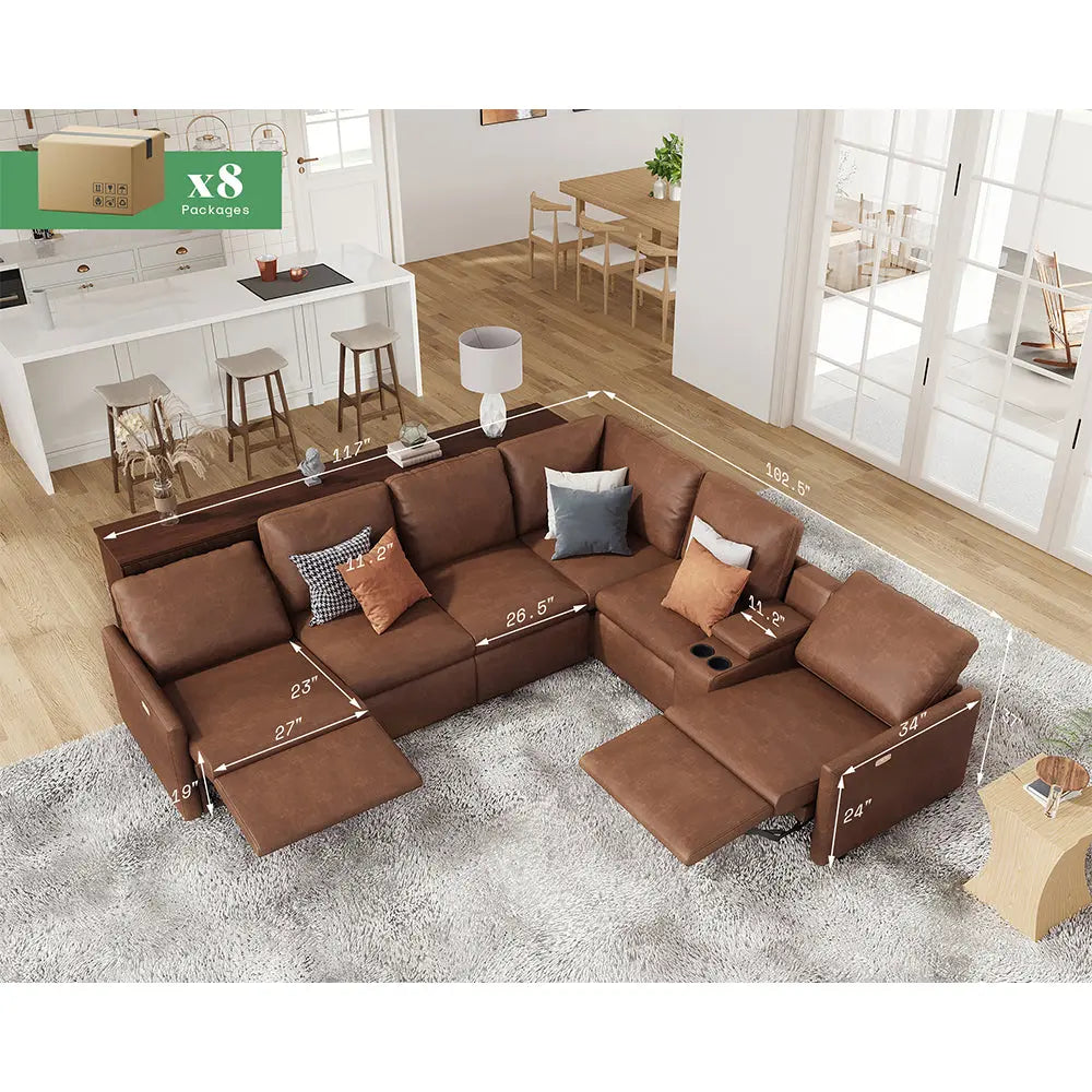 Brown l shaped sectional online
