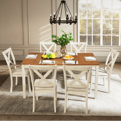 Willow 7-Piece Solid Wood Dining Table Set