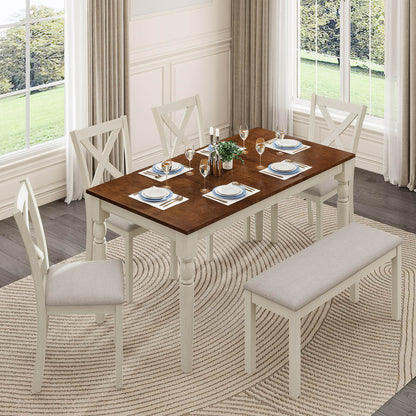 Spur 6-Piece Solid Wood Dining Table Set 