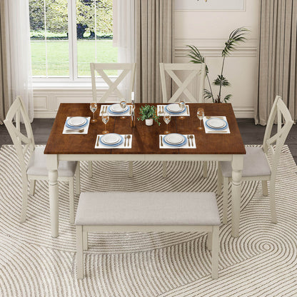 Spur 6-Piece Solid Wood Dining Table Set 