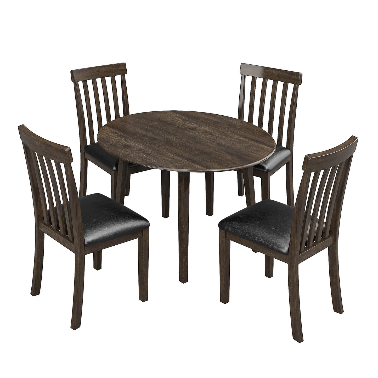 Foldem 5-Piece Solid Wood Dining Table Set 