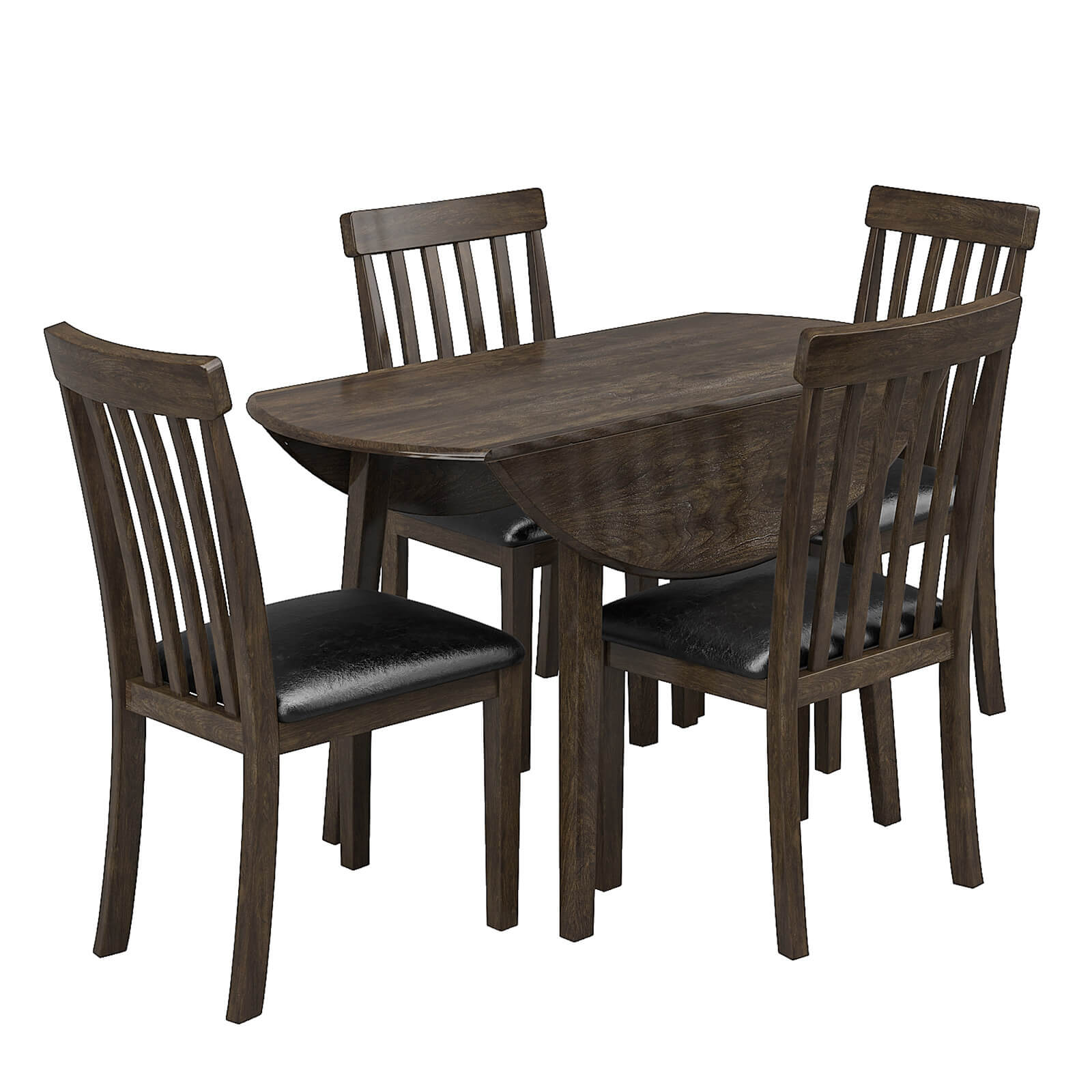 Foldem 5-Piece Solid Wood Dining Table Set 