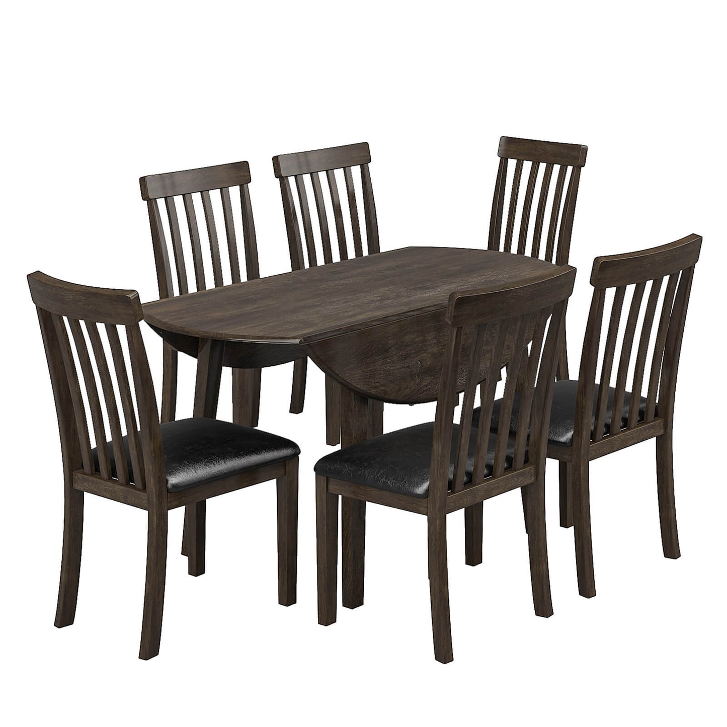 Century 7-Piece Solid Wood Dining Table Set