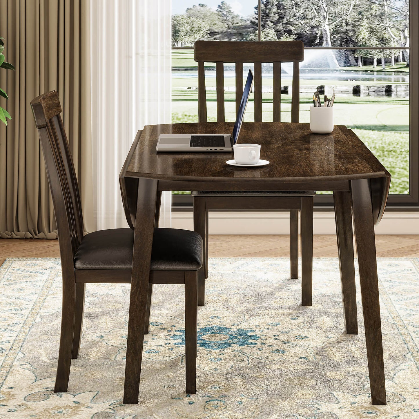 Century 7-Piece Solid Wood Dining Table Set