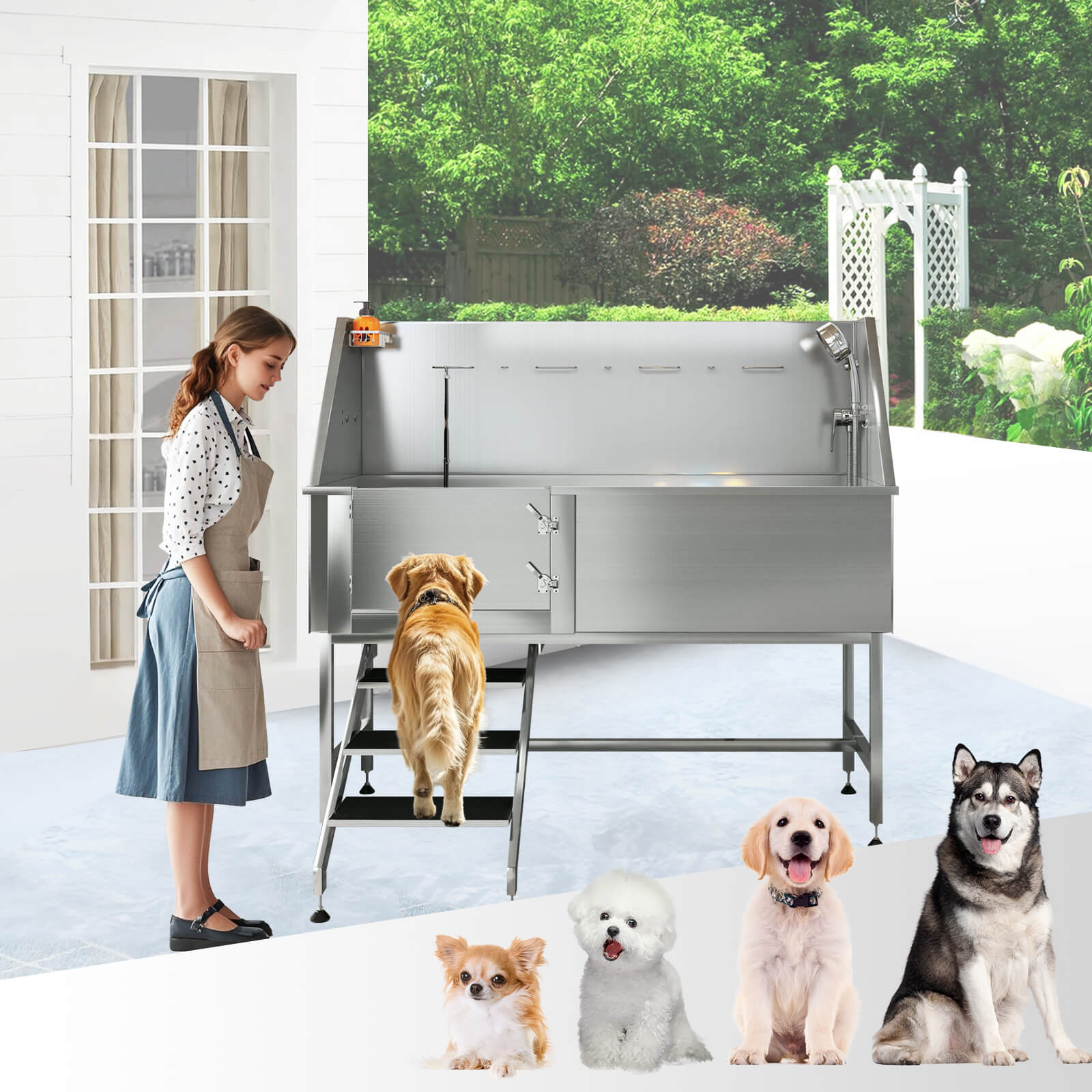 PawSpa Stainless Steel Dog Washing Station - Main Image