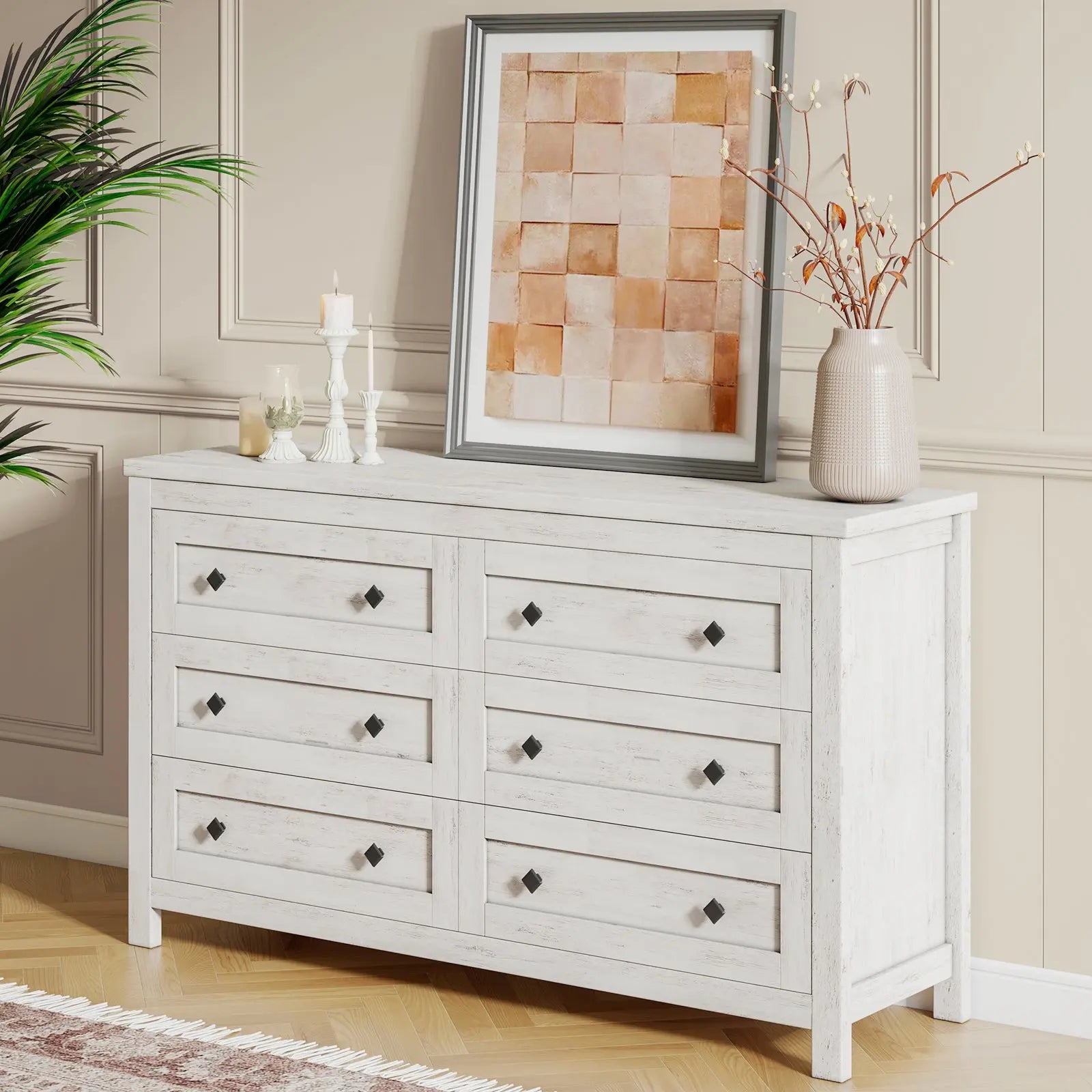 Amerlife Jacob Drawers Dresser Farmhouse Wood Vintage 6 Drawer Double Dresser Bedroom Living Room, Rustic Grey Amerlife Jacob Drawers Dresser Farmhouse Wood Vintage 6 Drawer Double Dresser Bedroom Living Room, Rustic Grey
