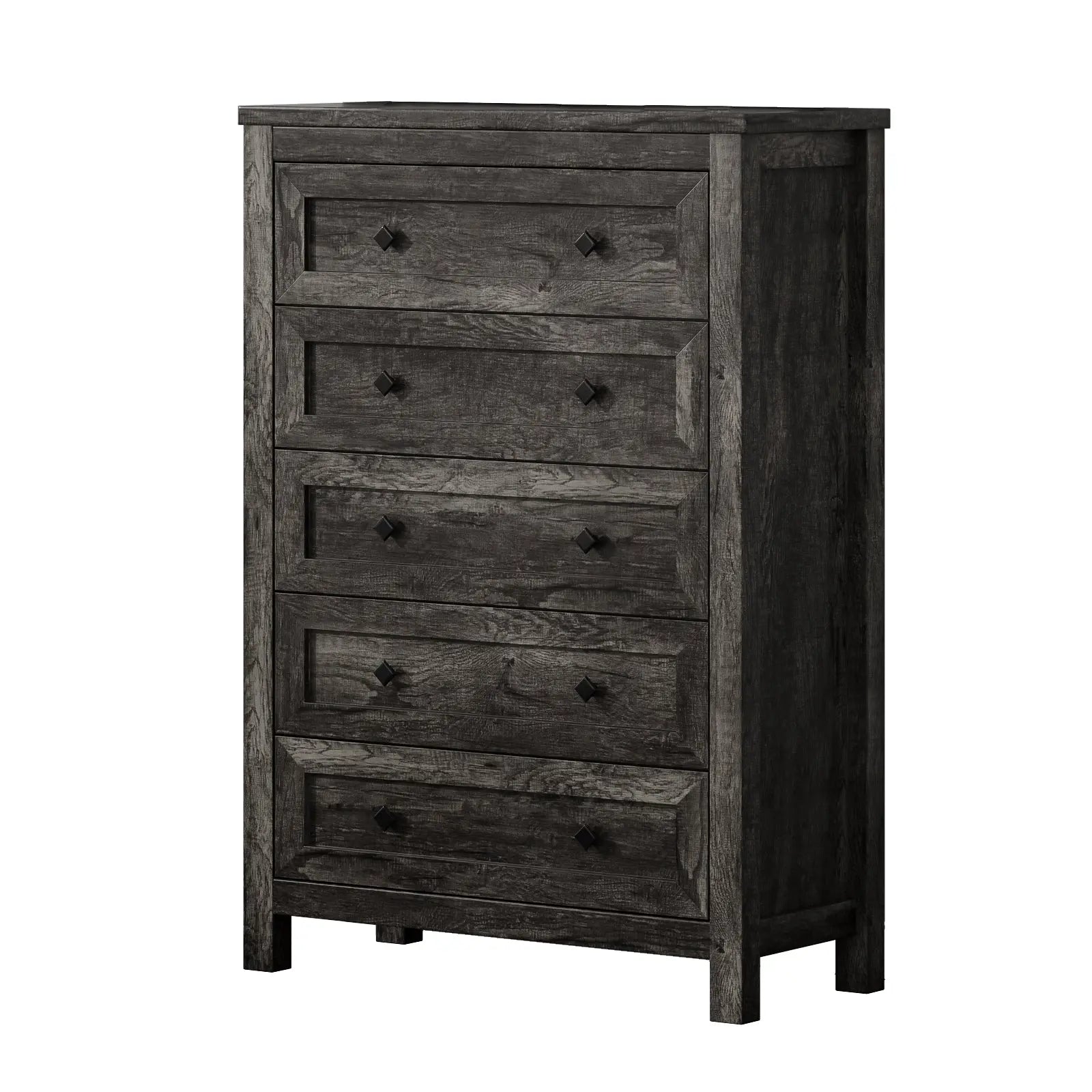 rustic grey tall dresser Amerlife Lenny Tall Drawers Dresser Vintage Farmhouse Wood Tall Chest Bedroom Living Room, Dark Oak