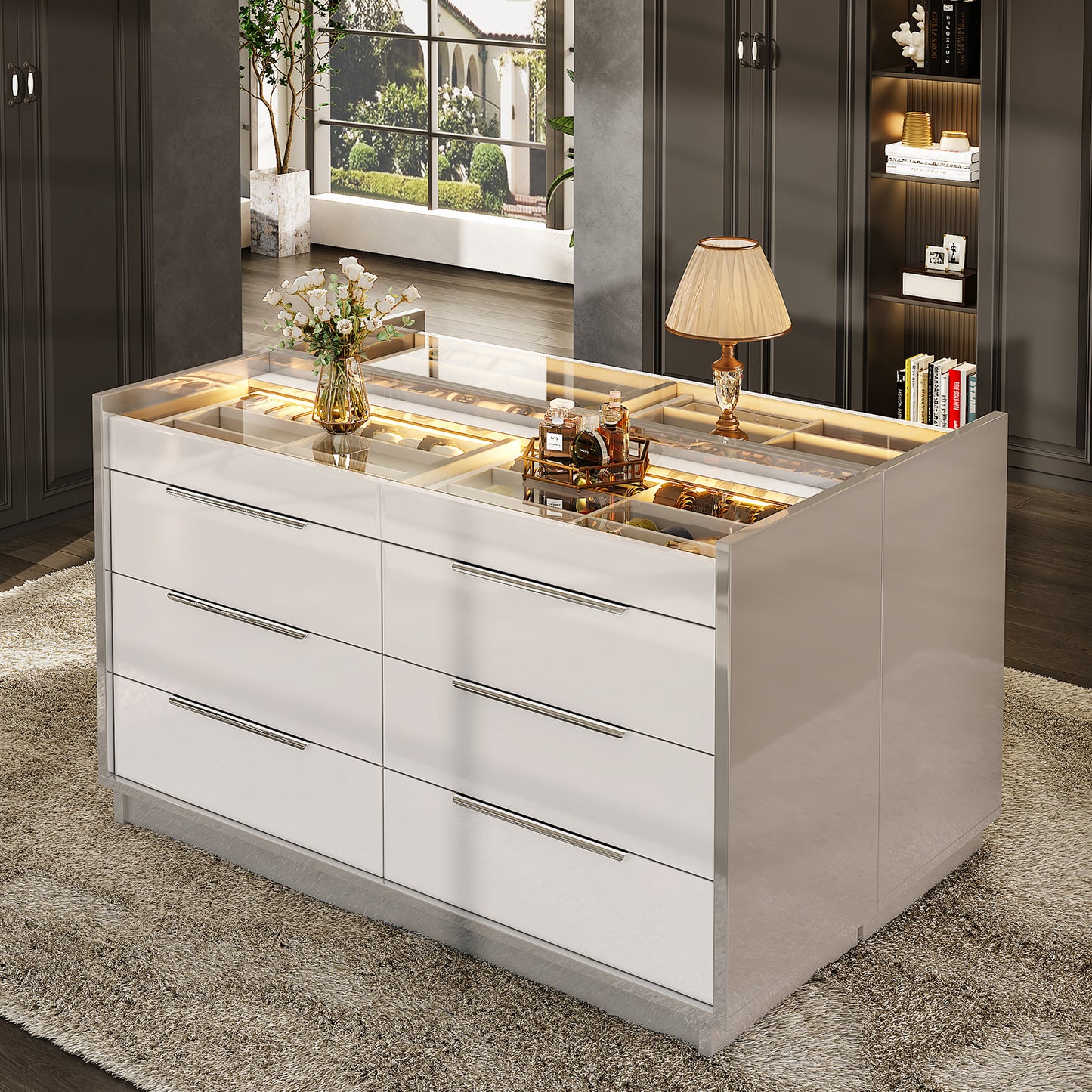 Kino 8-Drawers Dresser - White&Gray