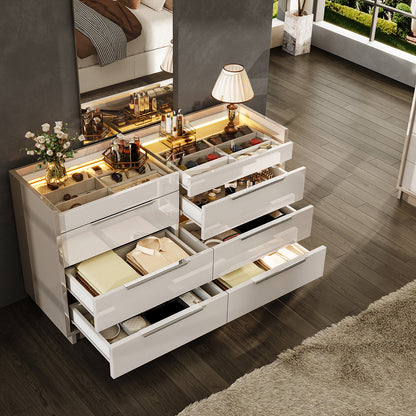 Kino 8-Drawers Dresser - White&Gray