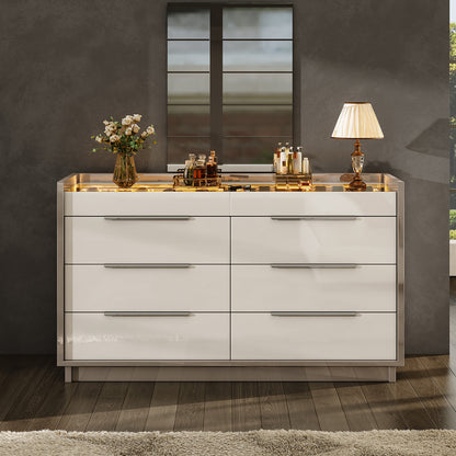 Kino 8-Drawers Dresser - White&Gray