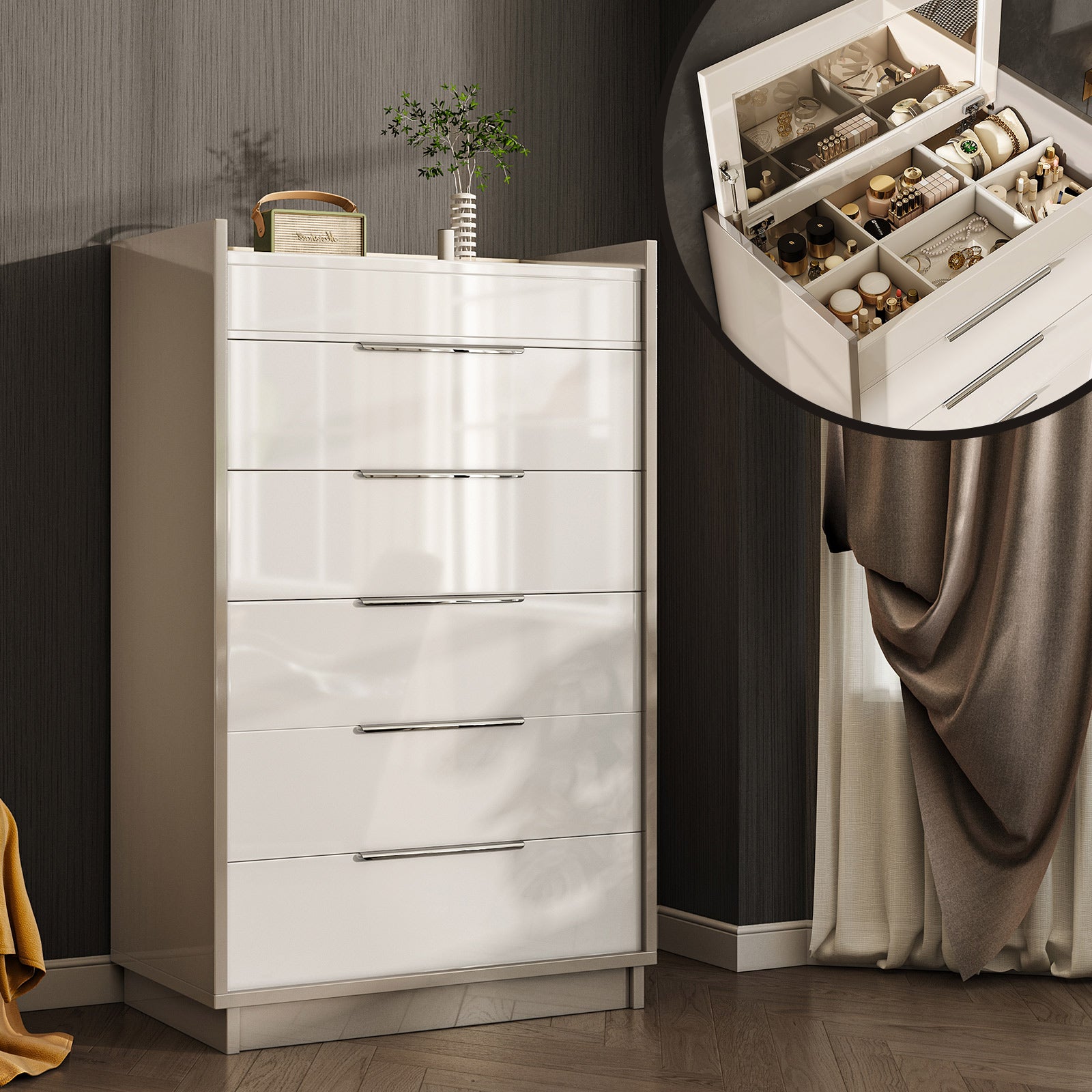dresser 5 drawer white biukpci with Drawers, Vertical Storage for Bedroom, Wood Tall Dresser for Hallway, Wooden Tall Chest of Drawers for Entryway, Nursery, Lingerie Chest Drawer, Modern Farmhouse Style : Home GREENGUARD Gold Certified to contribute to healthier indoor air Soho 5-Drawer Dresser, White