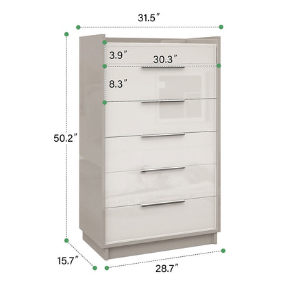 Kino 5-Drawers Dresser - White&Gray