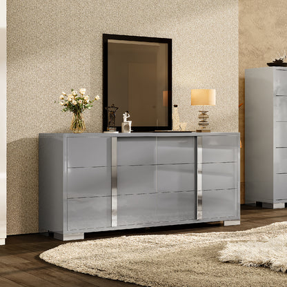 Lena 6-Drawers Dresser - Grey