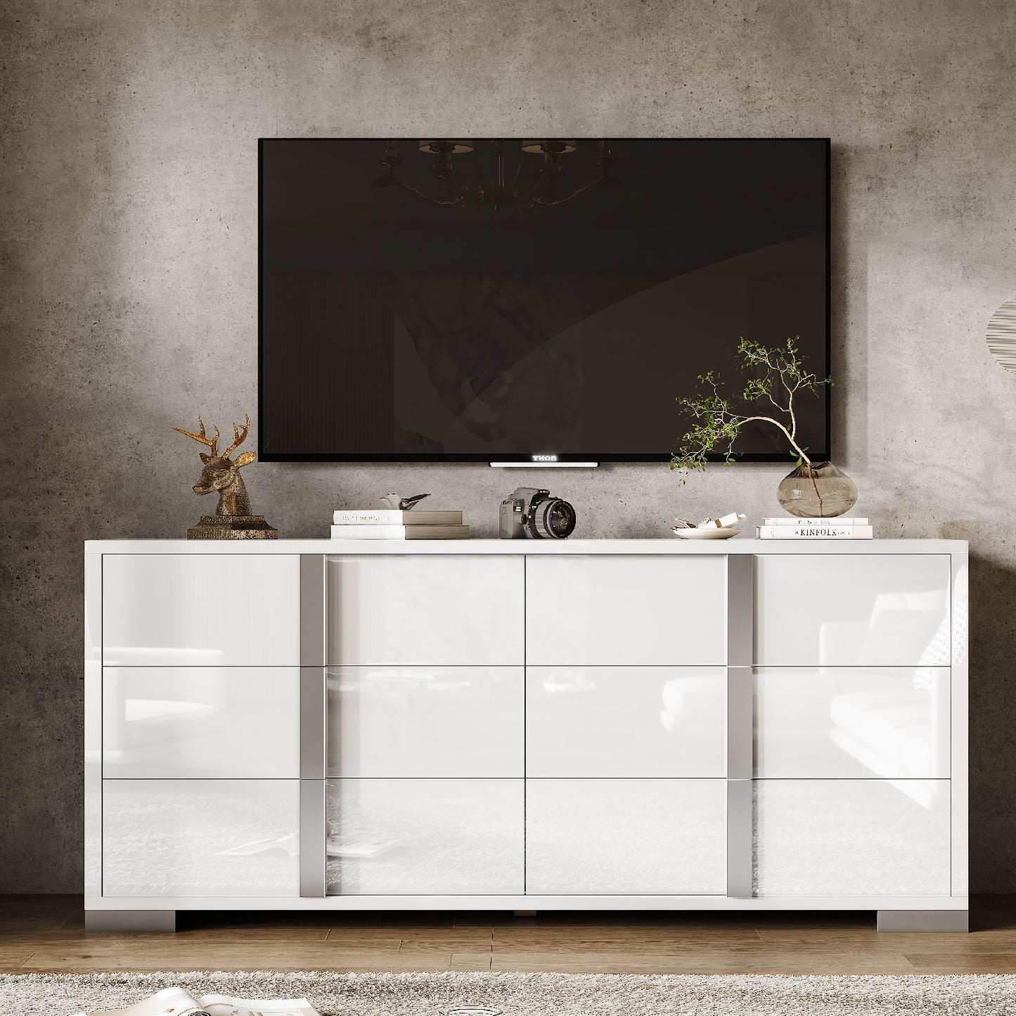 Lena 6-Drawers Dresser - White