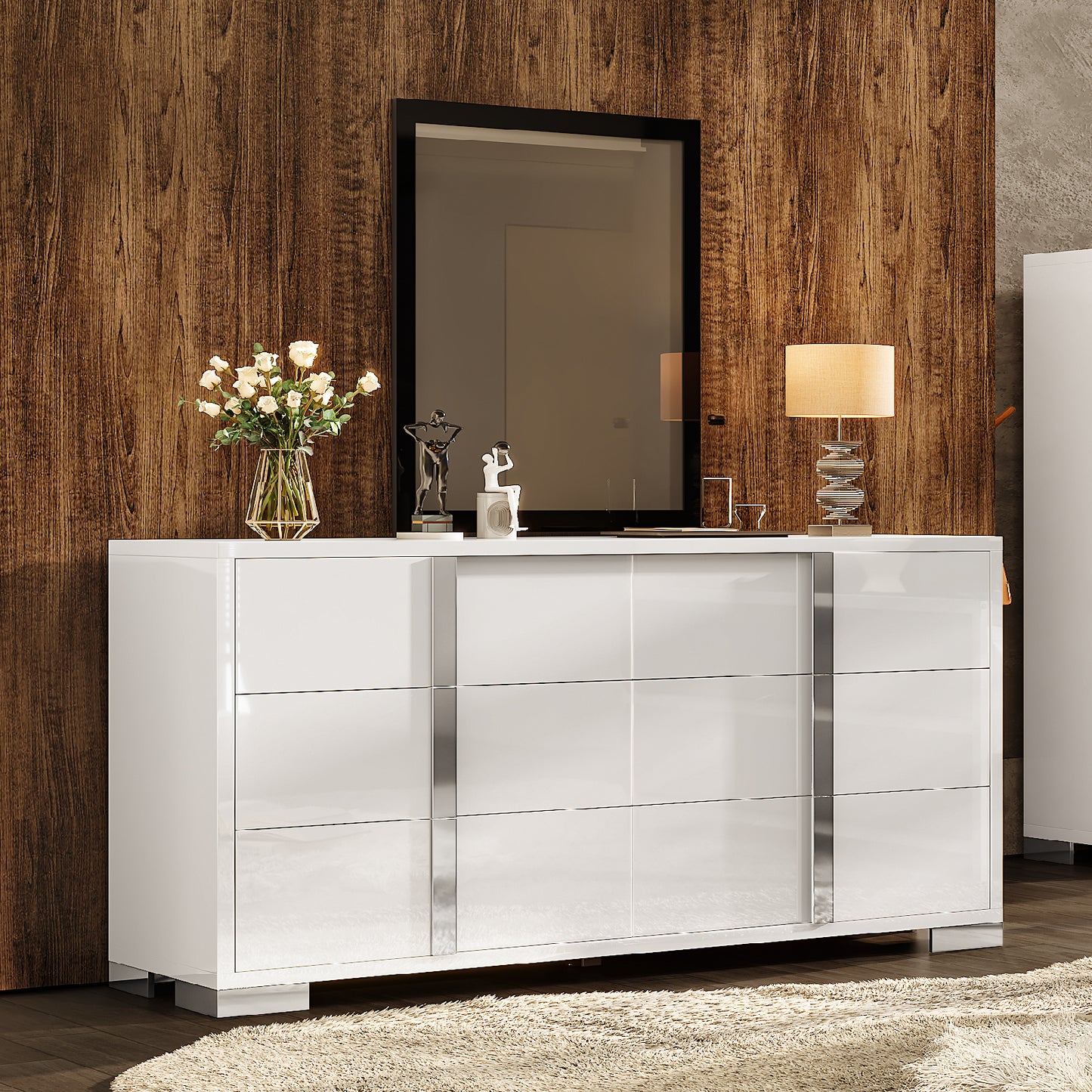 Lena 6-Drawers Dresser - White