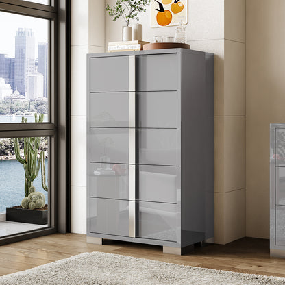 Lena 5-Drawers Dresser - Grey