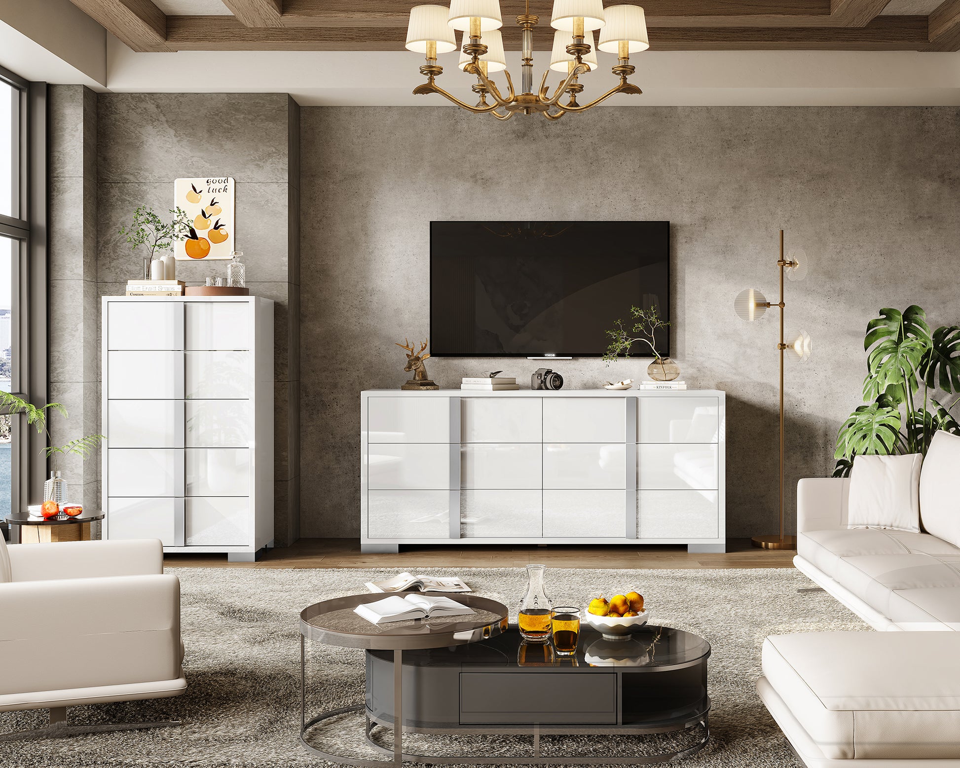 Amerlife Lena 5-Drawers Dresser 50.2 Amerlife Lena 5-Drawers Dresser 50.2
