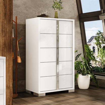 Lena 5-Drawers Dresser - White