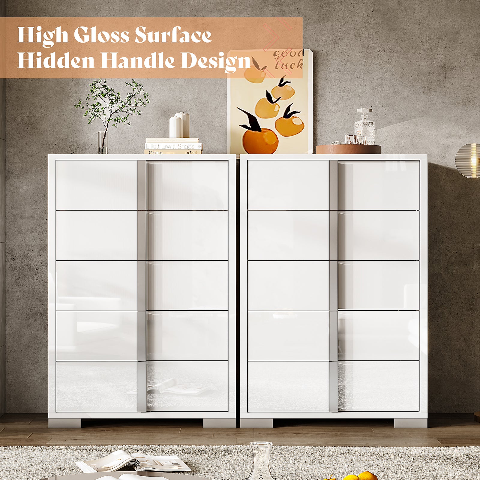 Amerlife Lena 5-Drawers Dresser 50.2 Amerlife Lena 5-Drawers Dresser 50.2