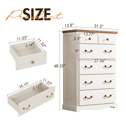 Erebus 6-Drawers Dresser - Antique White