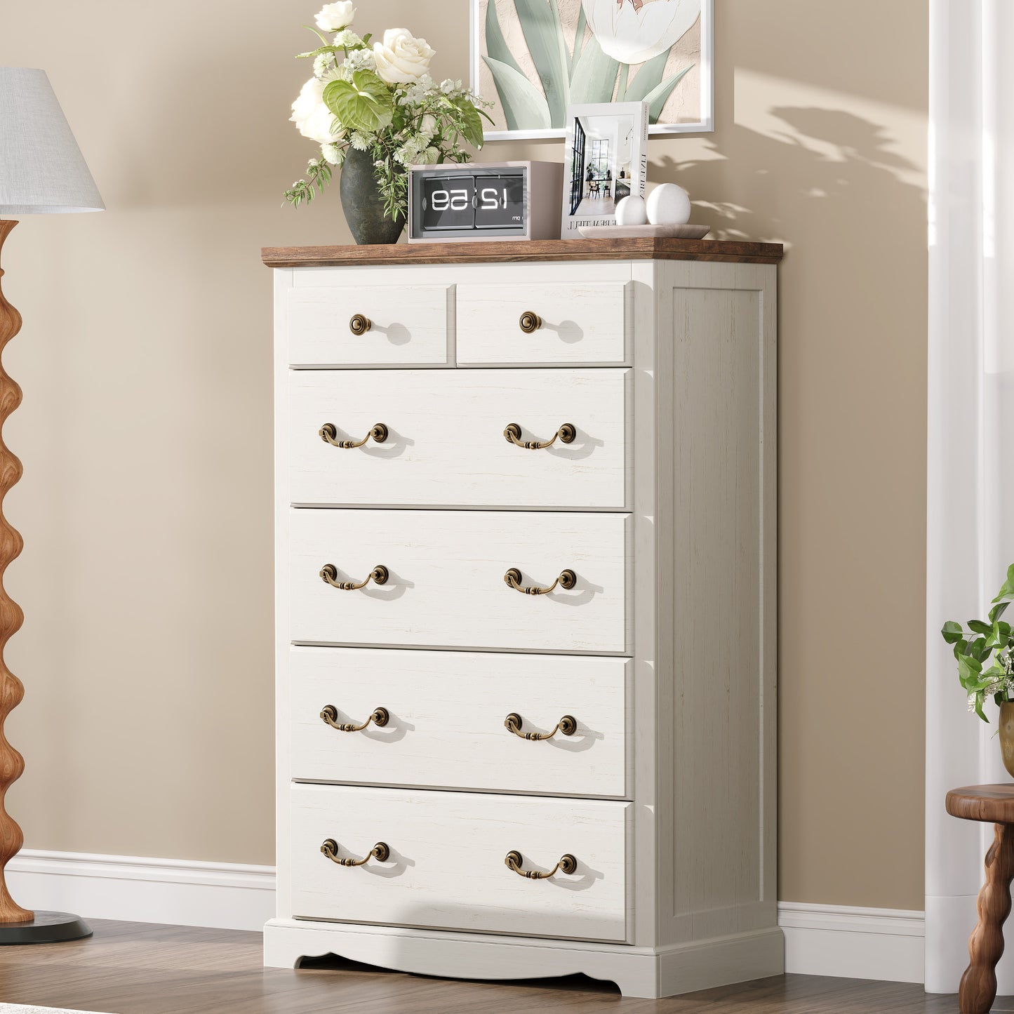 Erebus 6-Drawers Dresser - Antique White