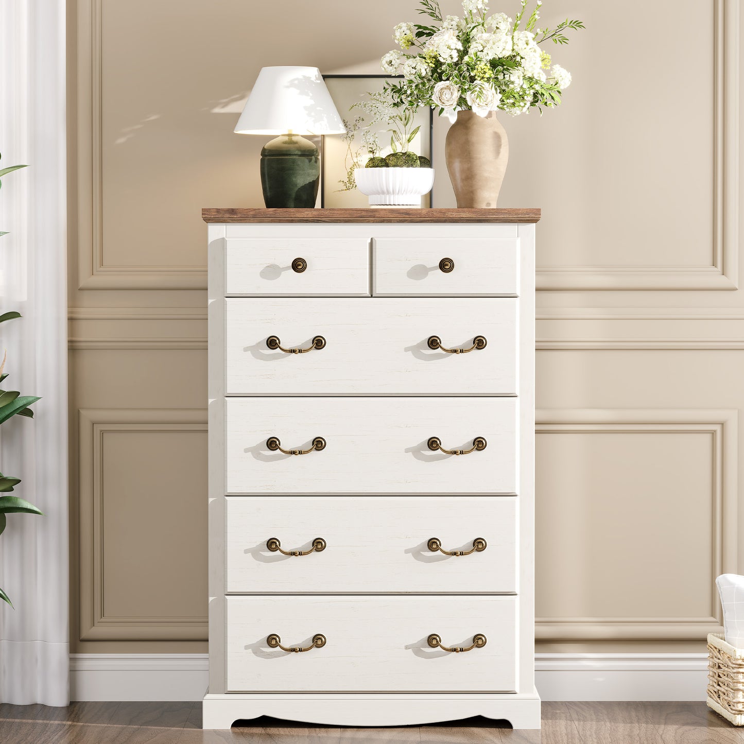 Erebus 6-Drawers Dresser - Antique White