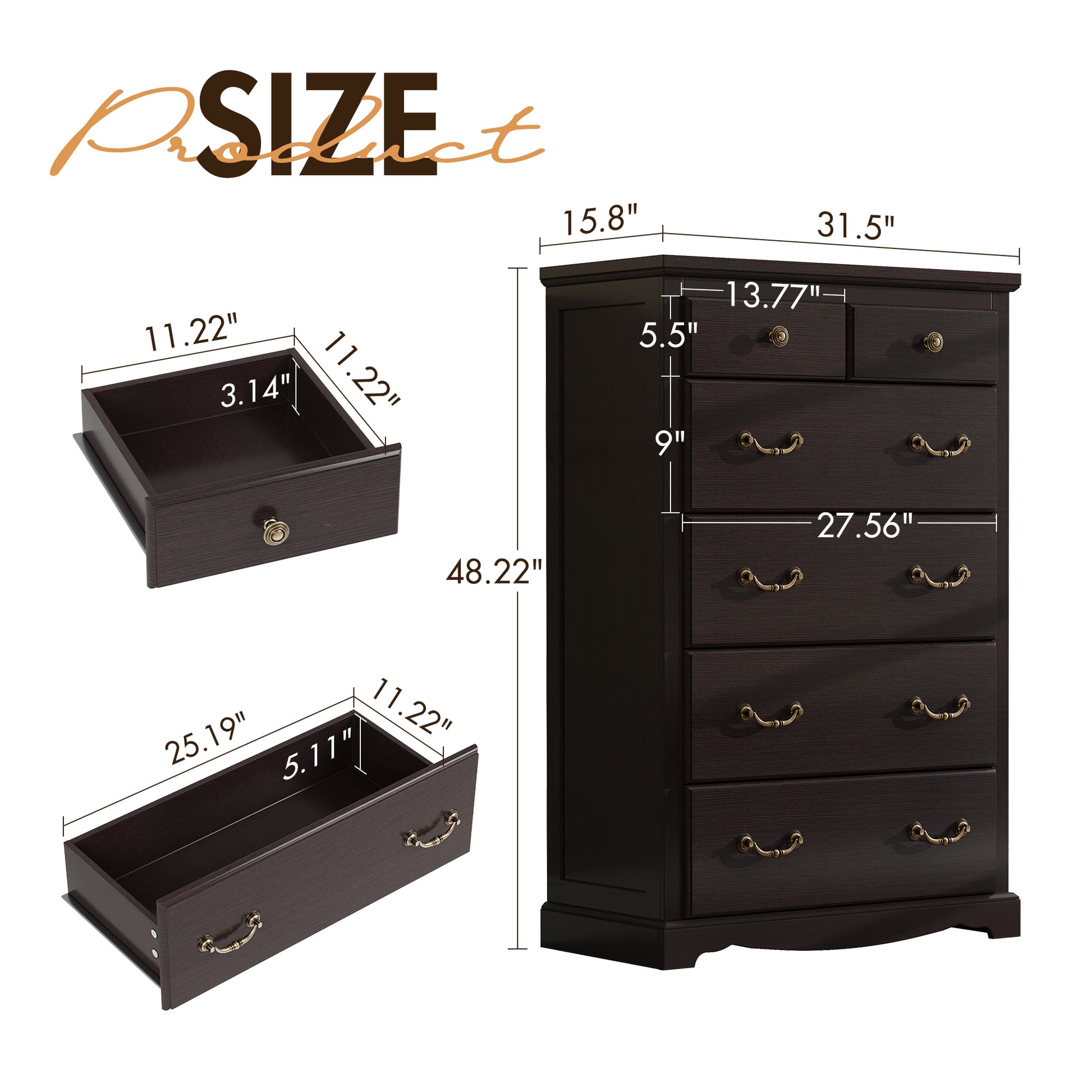 Erebus 6-Drawers Dresser - Espresso