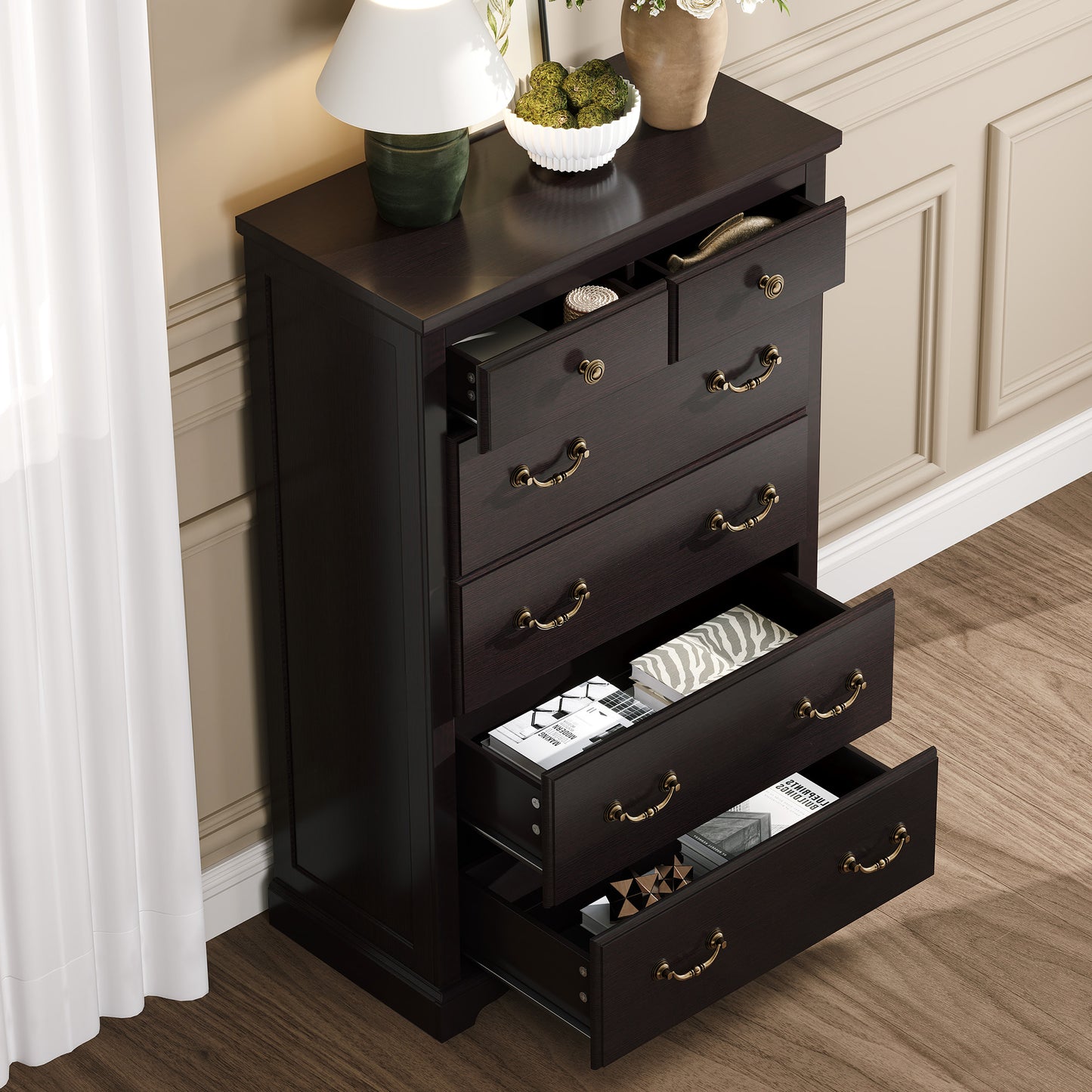 Erebus 6-Drawers Dresser - Espresso