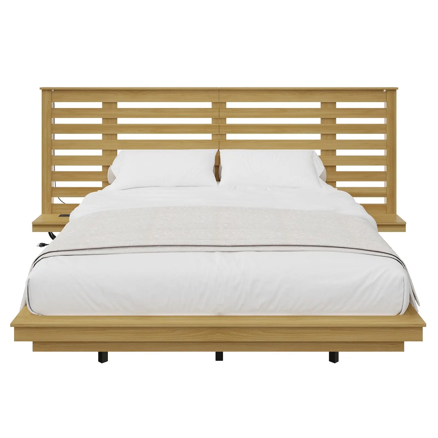 Driscoll Floating Bed Frame -Full / Natural Oak