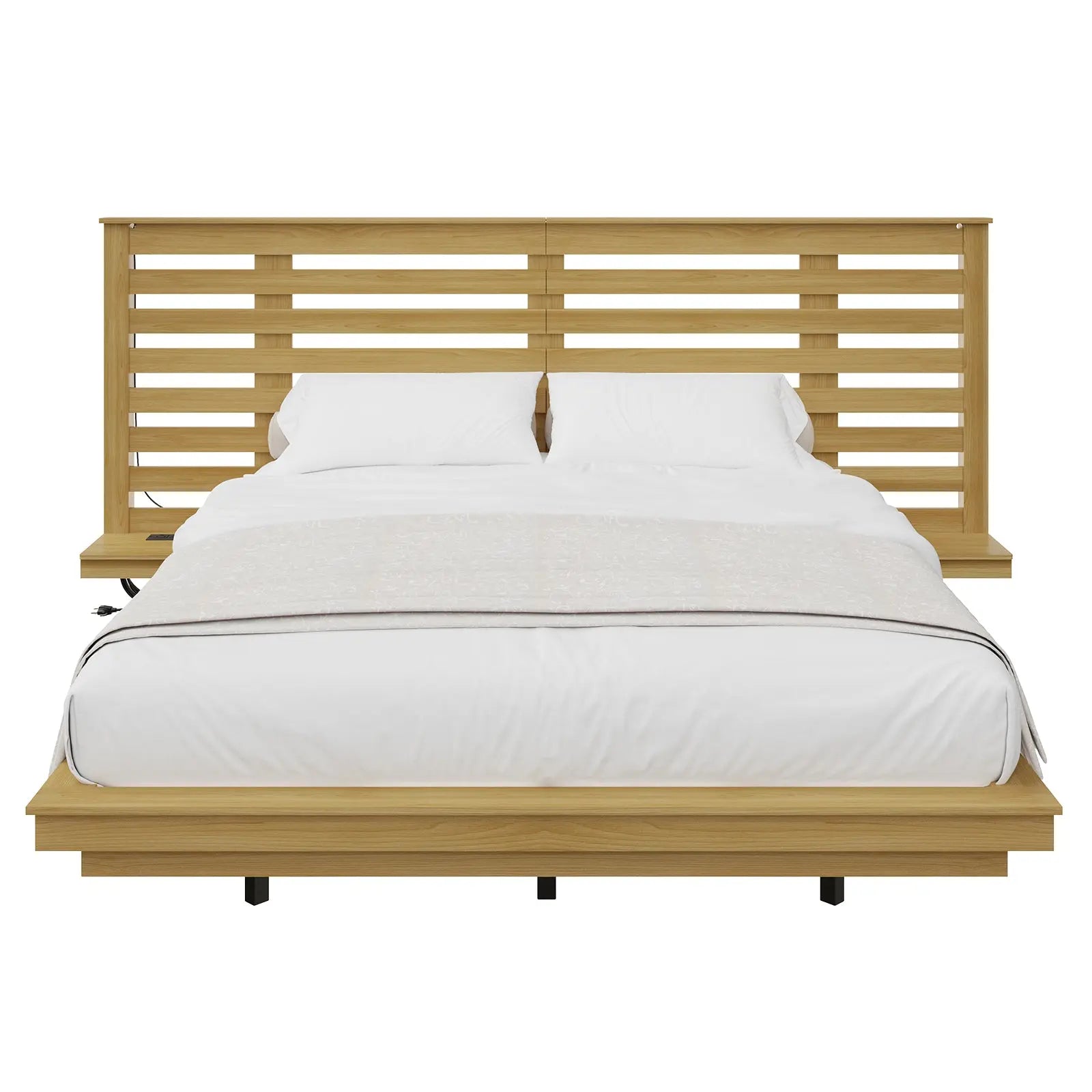 Driscoll Floating Bed Frame -Full / Natural Oak