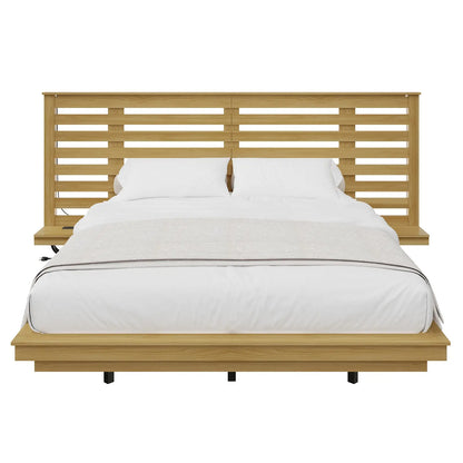 Driscoll Floating Bed Frame -Full / Natural Oak