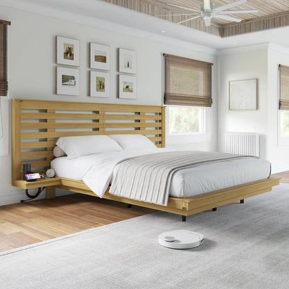 Driscoll Floating Bed Frame -Full / Natural Oak