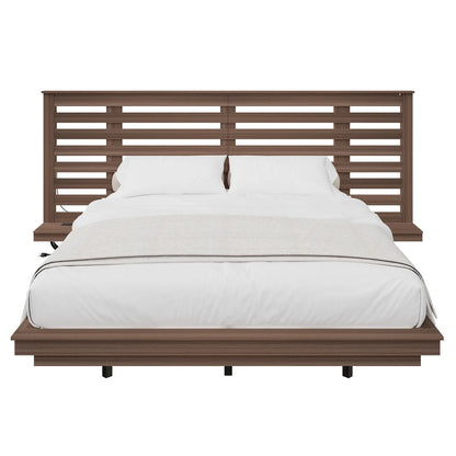 Driscoll Floating Bed Frame -Queen / Rustic Grey