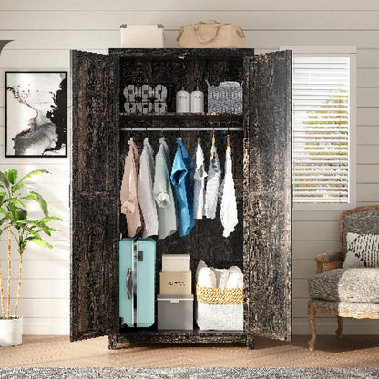 CNS060 Emerson Wardrobe Closet Black Walnut