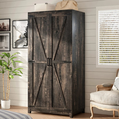 CNS060 Emerson Wardrobe Closet Black Walnut