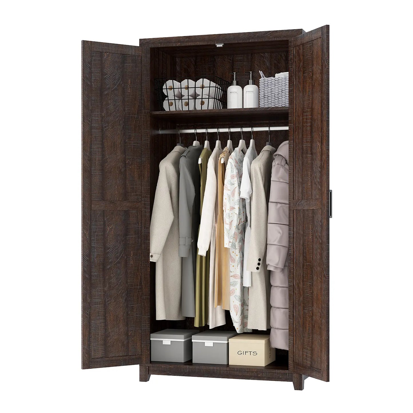 CNS060 Emerson Wardrobe Closet Espresso