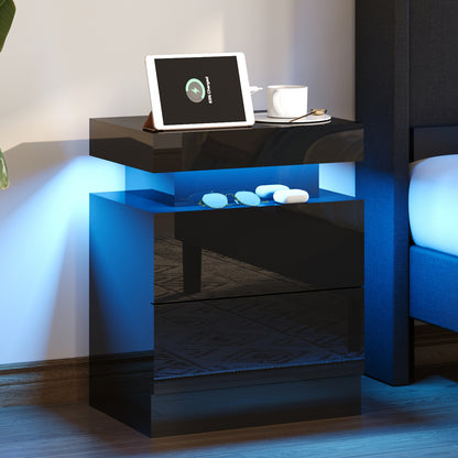 Dimmesdale Nightstands LED High Gloss - Black