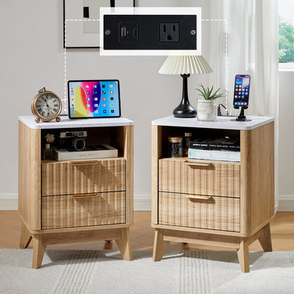 Cropredy Nightstands - Pair / Natural Oak