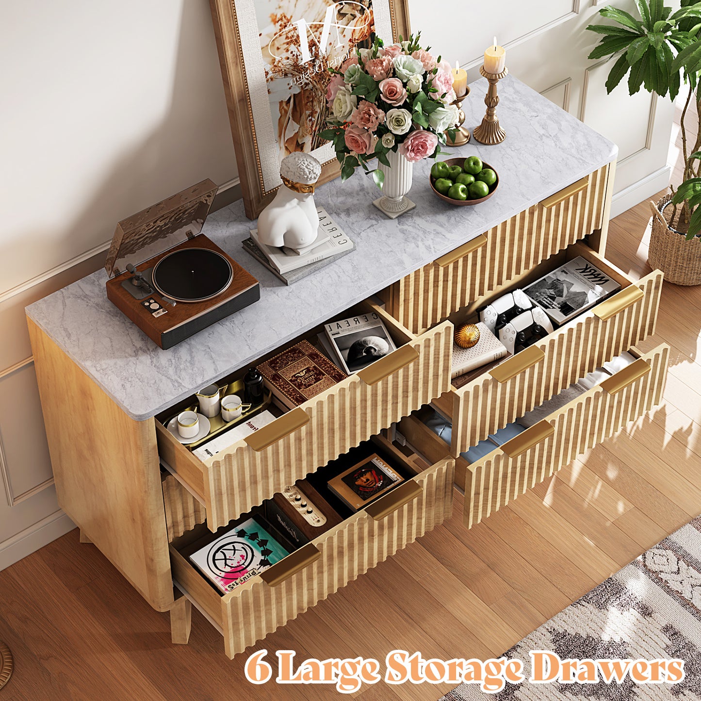 Cropredy 6-Drawers Dresser - Natural Oak